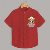 Chinna Kavignan Bharathiyar Personalized Shirt - RED - 0 - 6 Months Old (Chest 23")