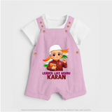 Leader Like Nehru Personalized Dungaree - BABY PINK - 0 - 5 Months Old (Chest 18")