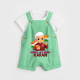 Leader Like Nehru Personalized Dungaree - GREEN - 0 - 5 Months Old (Chest 18")