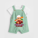 Leader Like Nehru Personalized Dungaree - MINT GREEN - 0 - 5 Months Old (Chest 18")