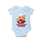Leader Like Nehru Personalized Baby Romper - BABY BLUE - New Born (Chest 14")