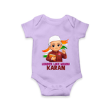 Leader Like Nehru Personalized Baby Romper - LILAC - New Born (Chest 14")