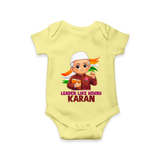 Leader Like Nehru Personalized Baby Romper - PASTEL YELLOW - New Born (Chest 14")