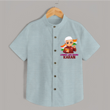 Leader Like Nehru Personalized Shirt - ARCTIC BLUE - 0 - 6 Months Old (Chest 23")