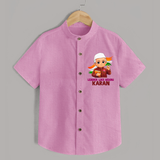 Leader Like Nehru Personalized Shirt - BABY PINK - 0 - 6 Months Old (Chest 23")