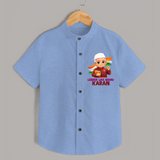 Leader Like Nehru Personalized Shirt - SKY BLUE - 0 - 6 Months Old (Chest 23")