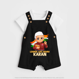 Leader Like Nehru Personalized Dungaree - BLACK - 0 - 5 Months Old (Chest 18")