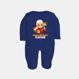 Leader Like Nehru Personalized Fullbody suit - NAVY BLUE - New Born (Chest 7.5")