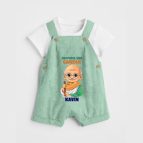 Truthful Like Gandhi Personalized Dungaree - MINT GREEN - 0 - 5 Months Old (Chest 18")