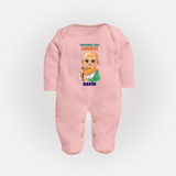 Truthful Like Gandhi Personalized Fullbody suit - BABY PINK - New Born (Chest 7.5")