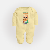 Truthful Like Gandhi Personalized Fullbody suit - PASTEL YELLOW - New Born (Chest 7.5")