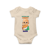Truthful Like Gandhi Personalized Baby Romper - IVORY - New Born (Chest 14")