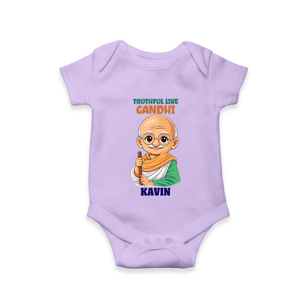 Truthful Like Gandhi Personalized Baby Romper - LILAC - New Born (Chest 14")