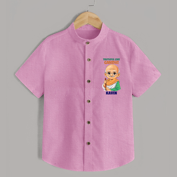 Truthful Like Gandhi Personalized Shirt - BABY PINK - 0 - 6 Months Old (Chest 23")