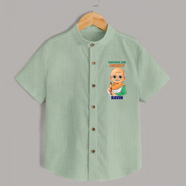 Truthful Like Gandhi Personalized Shirt - MINT GREEN - 0 - 6 Months Old (Chest 23")