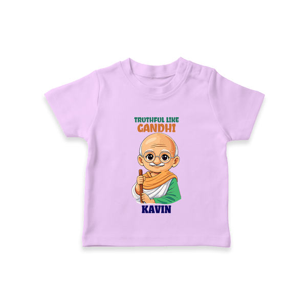 Truthful Like Gandhi Personalized Kid T-shirt - LILAC - 0-5 Months Old (Chest 17")