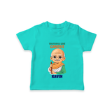 Truthful Like Gandhi Personalized Kid T-shirt - TEAL - 0-5 Months Old (Chest 17")