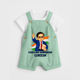 Lead Like Ambedkar Personalized Dungaree - MINT GREEN - 0 - 5 Months Old (Chest 18")