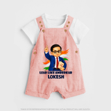 Lead Like Ambedkar Personalized Dungaree - PEACH - 0 - 5 Months Old (Chest 18")