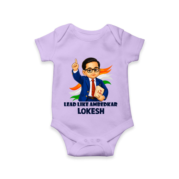 Lead Like Ambedkar Personalized Baby Romper - LILAC - New Born (Chest 14")