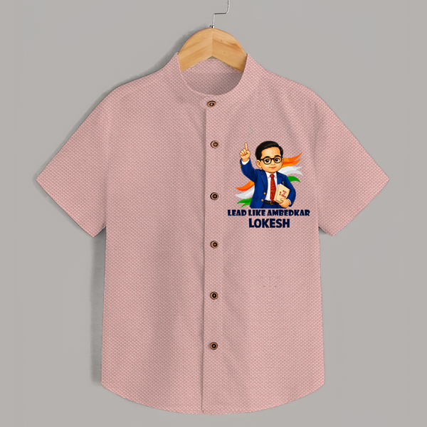 Lead Like Ambedkar Personalized Shirt - PEACH - 0 - 6 Months Old (Chest 23")