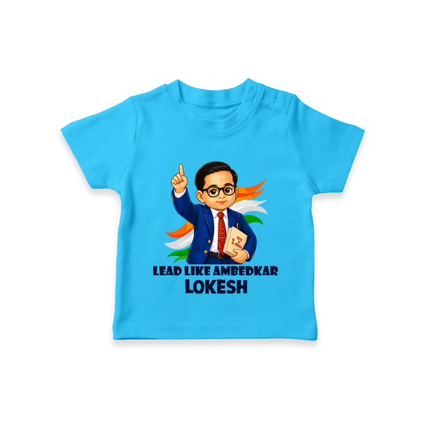 Lead Like Ambedkar Personalized Kid T-shirt - SKY BLUE - 0-5 Months Old (Chest 17")