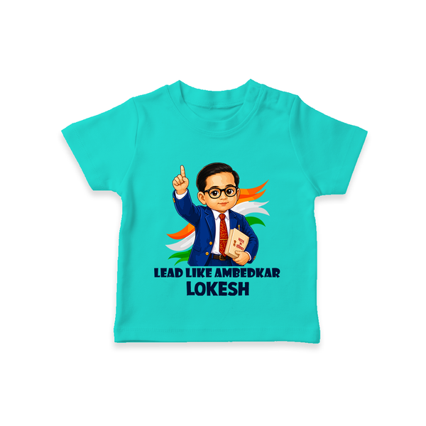Lead Like Ambedkar Personalized Kid T-shirt - TEAL - 0-5 Months Old (Chest 17")