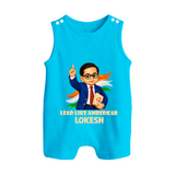 Lead Like Ambedkar Personalized Button Romper - SKY BLUE - New Born (Chest 18")