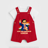 Lead Like Ambedkar Personalized Dungaree - RED - 0 - 5 Months Old (Chest 18")
