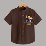 Lead Like Ambedkar Personalized Shirt - CHOCOLATE BROWN - 0 - 6 Months Old (Chest 23")