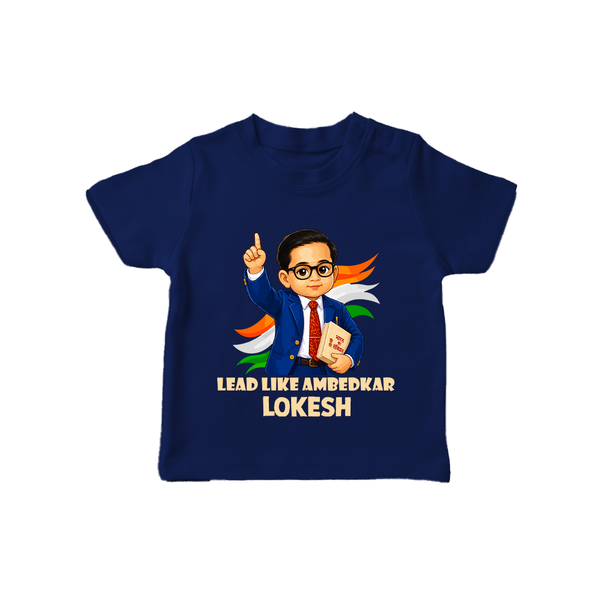 Lead Like Ambedkar Personalized Kid T-shirt - NAVY BLUE - 0-5 Months Old (Chest 17")