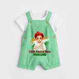 Little Swaraj Hero Personalized Dungaree - GREEN - 0 - 5 Months Old (Chest 18")
