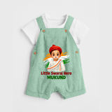 Little Swaraj Hero Personalized Dungaree - MINT GREEN - 0 - 5 Months Old (Chest 18")