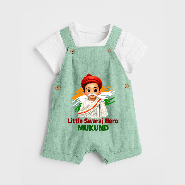 Little Swaraj Hero Personalized Dungaree - MINT GREEN - 0 - 5 Months Old (Chest 18")