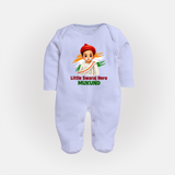 Little Swaraj Hero Personalized Fullbody suit - BABY BLUE - New Born (Chest 7.5")