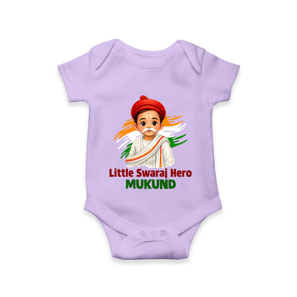 Little Swaraj Hero Personalized Baby Romper - LILAC - New Born (Chest 14")