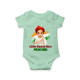 Little Swaraj Hero Personalized Baby Romper - MINT GREEN - New Born (Chest 14")