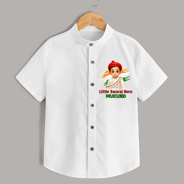 Little Swaraj Hero Personalized Shirt - WHITE - 0 - 6 Months Old (Chest 23")