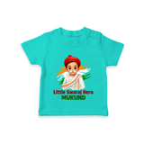 Little Swaraj Hero Personalized Kid T-shirt - TEAL - 0-5 Months Old (Chest 17")