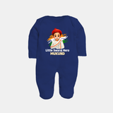 Little Swaraj Hero Personalized Fullbody suit - NAVY BLUE - New Born (Chest 7.5")