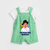 Little Bhagat Singh personalized  Dungaree - GREEN - 0 - 5 Months Old (Chest 18")