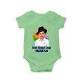 Little Bhagat Singh personalized  Baby Romper - GREEN - New Born (Chest 14")