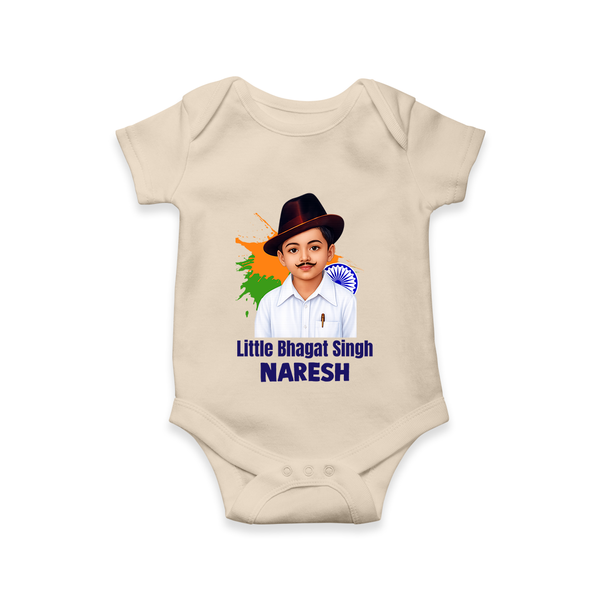 Little Bhagat Singh personalized  Baby Romper - IVORY - New Born (Chest 14")