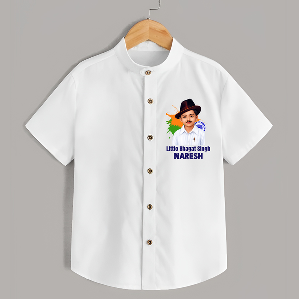 Little Bhagat Singh personalized  Shirt - WHITE - 0 - 6 Months Old (Chest 23")
