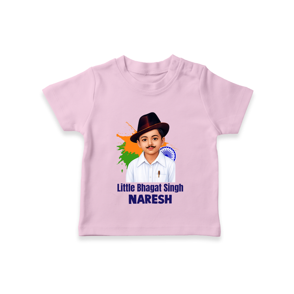 Little Bhagat Singh personalized  Kid T-shirt - BABY PINK - 0-5 Months Old (Chest 17")