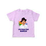Little Bhagat Singh personalized  Kid T-shirt - LILAC - 0-5 Months Old (Chest 17")