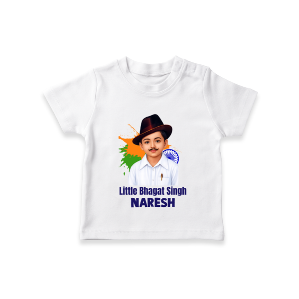 Little Bhagat Singh personalized  Kid T-shirt - WHITE - 0-5 Months Old (Chest 17")