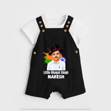 Little Bhagat Singh personalized  Dungaree - BLACK - 0 - 5 Months Old (Chest 18")