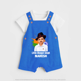 Little Bhagat Singh personalized  Dungaree - COBALT BLUE - 0 - 5 Months Old (Chest 18")