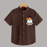 Little Bhagat Singh personalized  Shirt - CHOCOLATE BROWN - 0 - 6 Months Old (Chest 23")